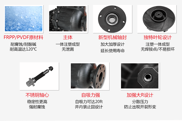 KCL塑料耐酸堿自吸泵設(shè)計特點(diǎn)